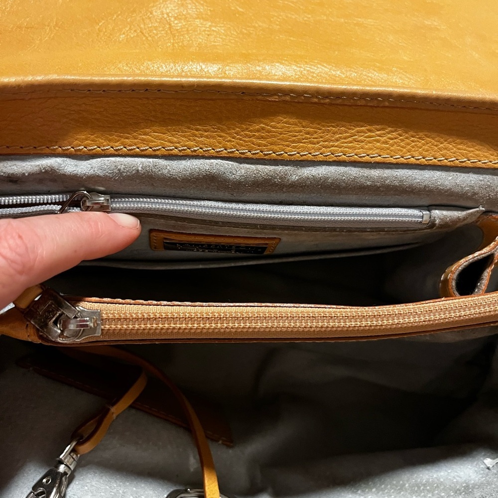 Lambertson Truex Tan brown Leather shoulder bag purse large - Picture 4 of 7